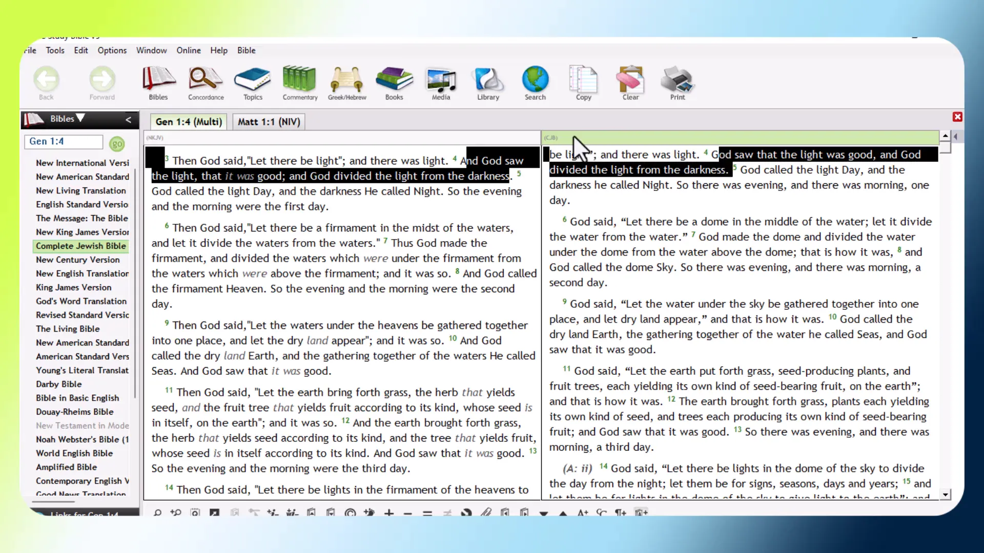 List of Bible translations in PC Study Bible