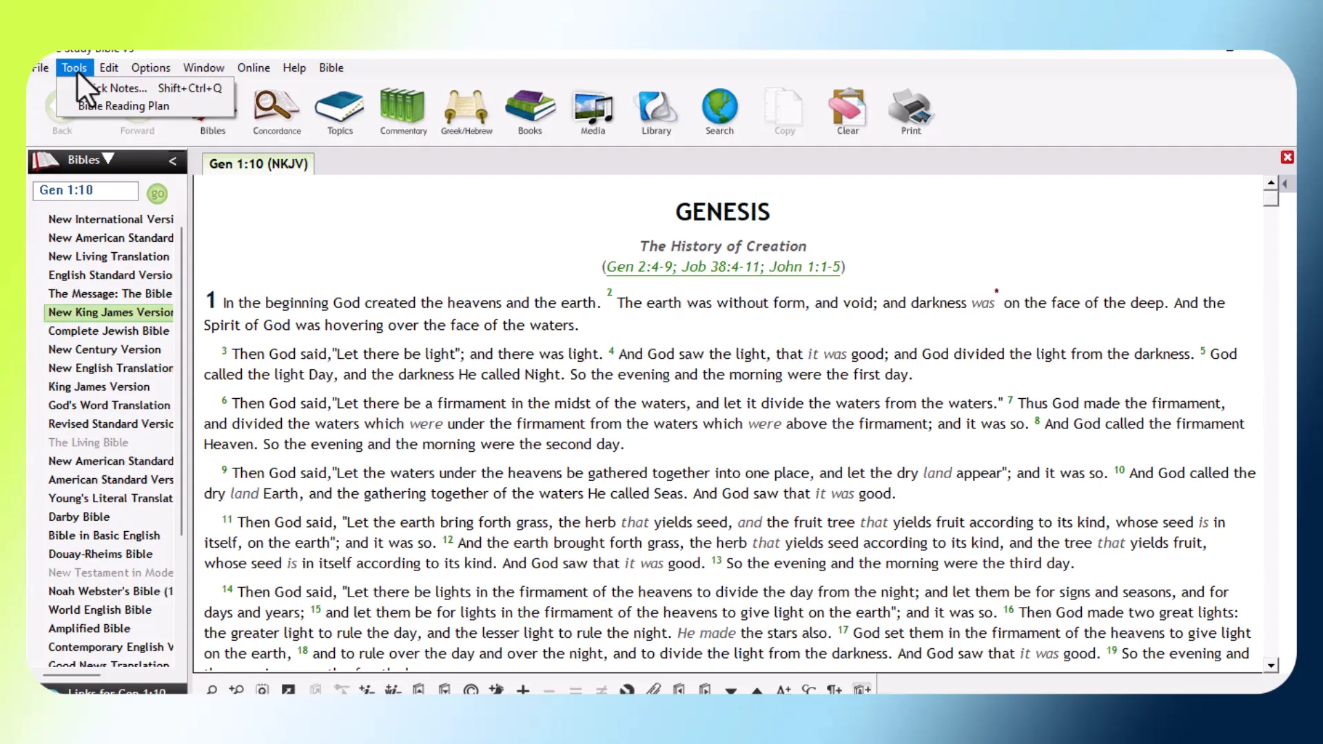 Global search functionality in PC Study Bible